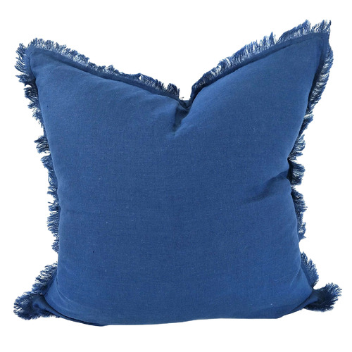 Hazelhurst Fringed French Linen Cushion