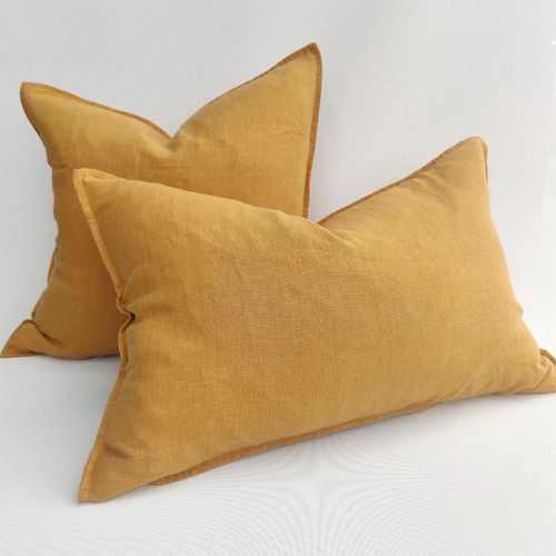 Reims Square French Linen Cushion Feather Filled