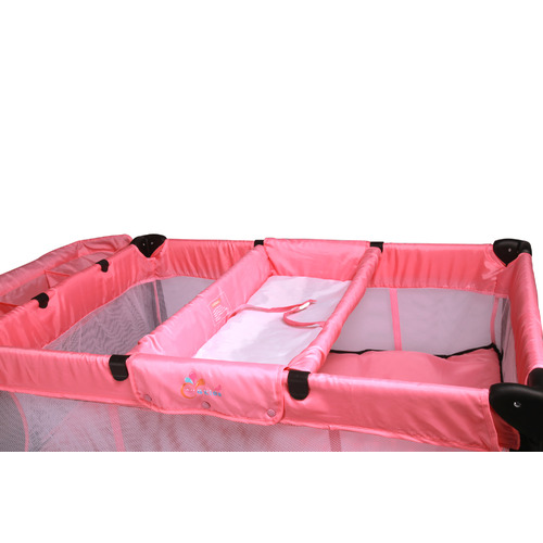 Pink Portable Travel Cot with Temple & ster