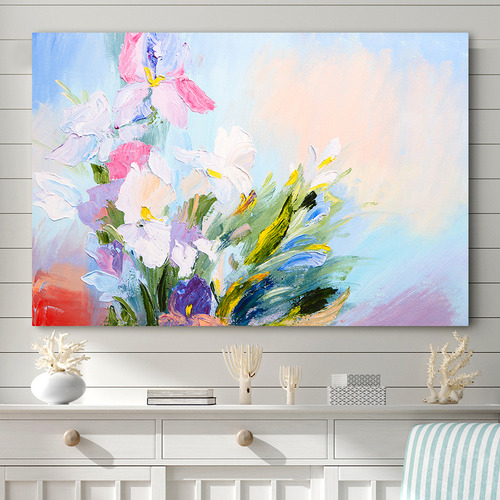 Angelic Blooms Stretched Canvas Wall Art