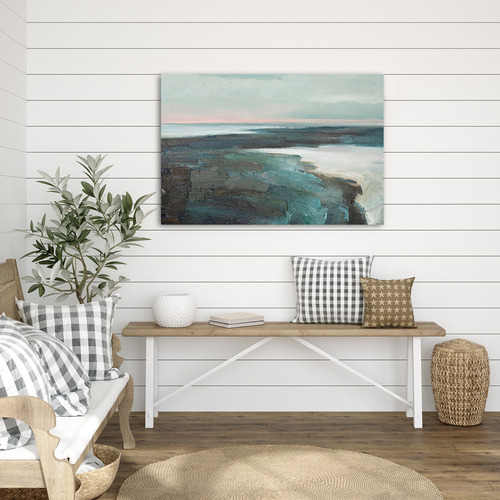 Green Land, Sea, & Sky Stretched Canvas Wall Art