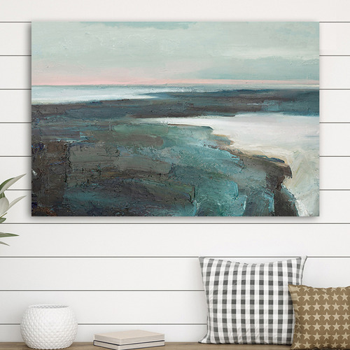 Green Land, Sea, & Sky Stretched Canvas Wall Art