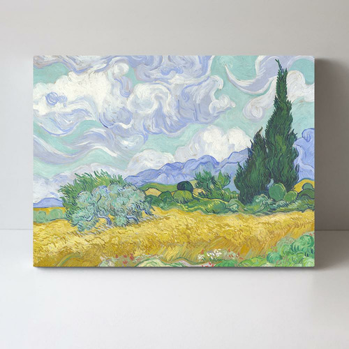 Wheatfield with Cypress, Van Gogh Stretched Canvas Wall Art