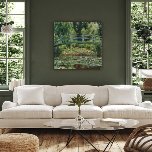 The Japanese Footbridge & The Water Lily Pool By Monet Stretched Canvas Wall Art