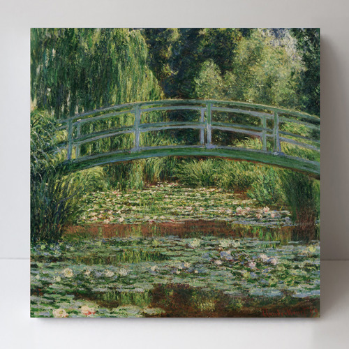 The Japanese Footbridge & The Water Lily Pool By Monet Stretched Canvas Wall Art