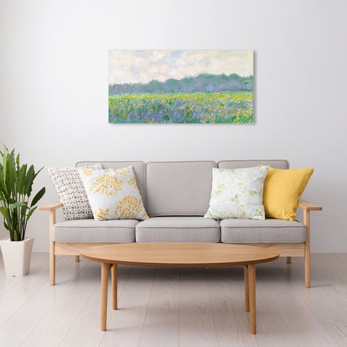 Field of Yellow Irises At Giverny By Monet Stretched Canvas Wall Art