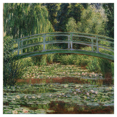 The Japanese Footbridge & The Water Lily Pool By Monet Stretched Canvas Wall Art