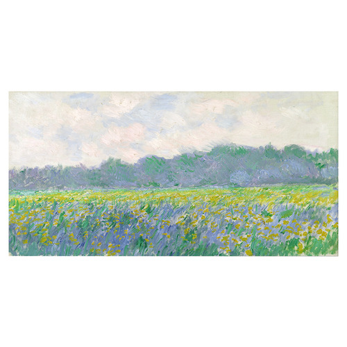 Field of Yellow Irises At Giverny By Monet Stretched Canvas Wall Art