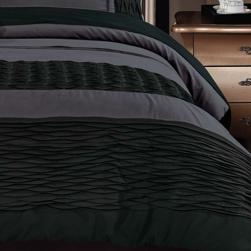 Charcoal Grey Lentia Quilt Cover Set