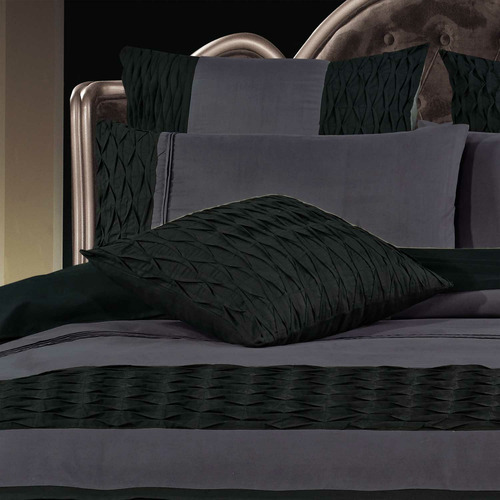 Charcoal Grey Lentia Quilt Cover Set