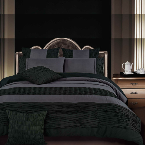 Charcoal Grey Lentia Quilt Cover Set