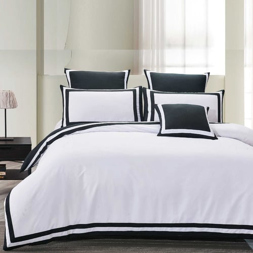 Black & White Halsey Quilt Cover set