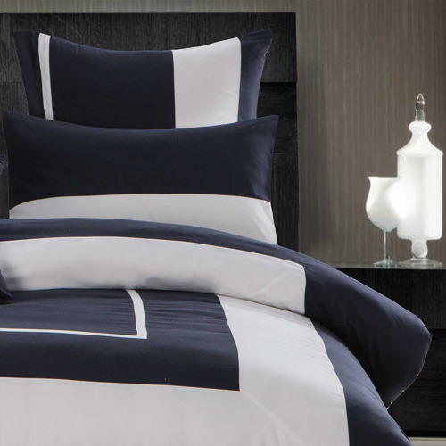 Grey Navy Blue Gabii Quilt Cover Set
