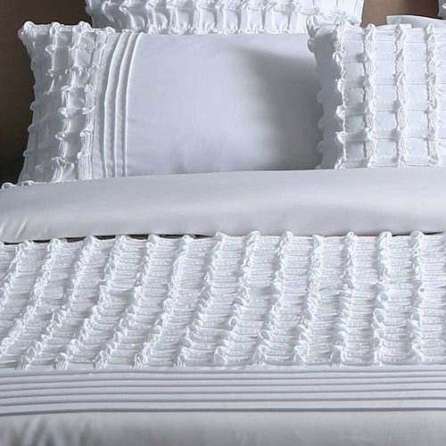 White Cossette Quilt Cover Set