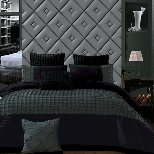 Black & Grey Cossette Quilt Cover Set