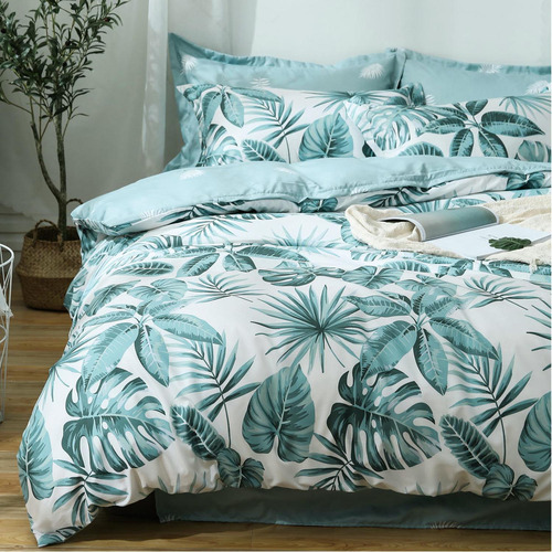 Luxton Green Clive Tropical Plant Quilt Cover Set | Temple & Webster