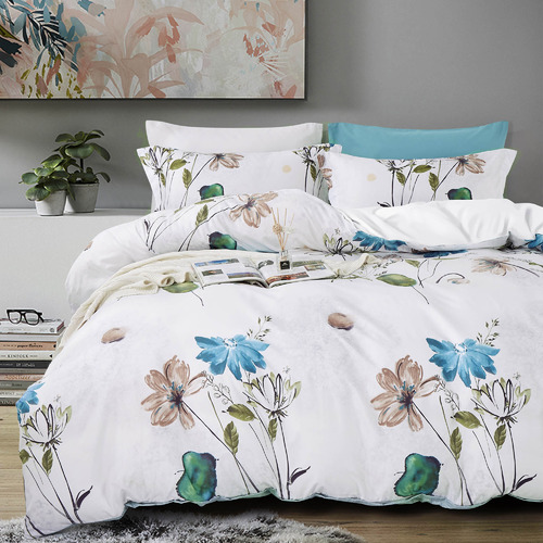 Luxton Lila Floral Microfibre Quilt Cover Set Temple & ster