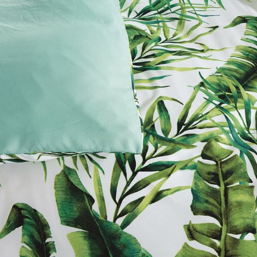 Nara Tropical Leaf Microfibre Quilt Cover Set