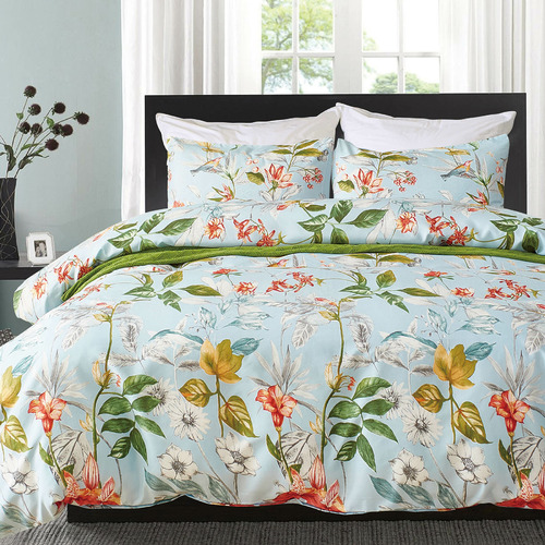 Luxton Nara Floral Microfibre Quilt Cover Set Temple & ster