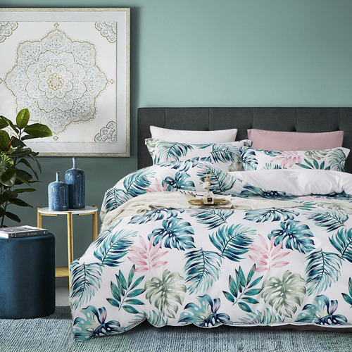 Luxton Tropical Swiss Plant Microfibre Quilt Cover Set | Temple & Webster