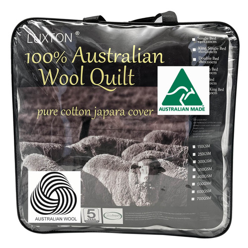 White Luxton Australian Wool All Seasons Quilt