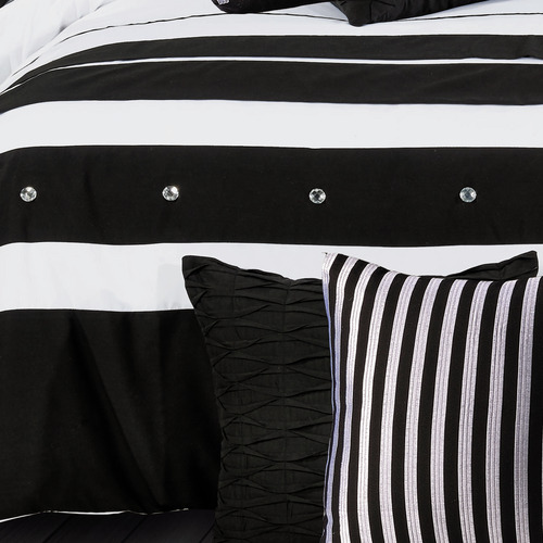 Rezzo Striped Microfibre Quilt Cover Set