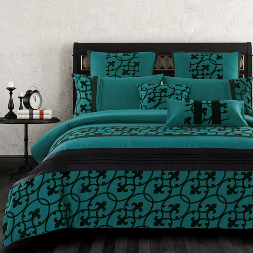 Teal Halsey Quilt Cover Set