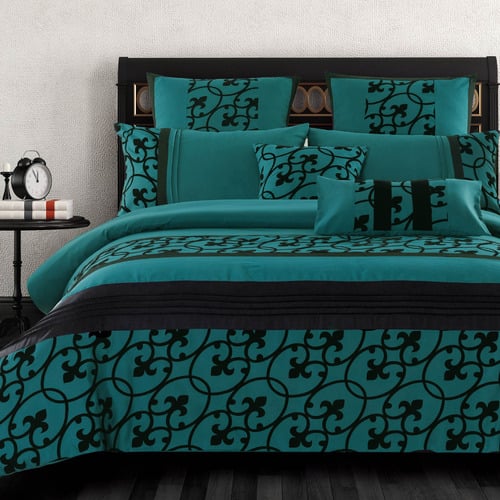 Teal Halsey Quilt Cover Set