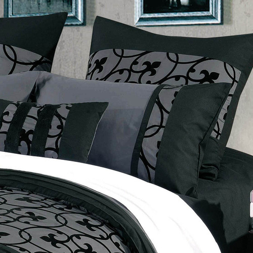 Charcoal & Black Lyde Quilt Cover Set