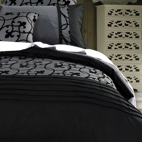 Charcoal & Black Lyde Quilt Cover Set