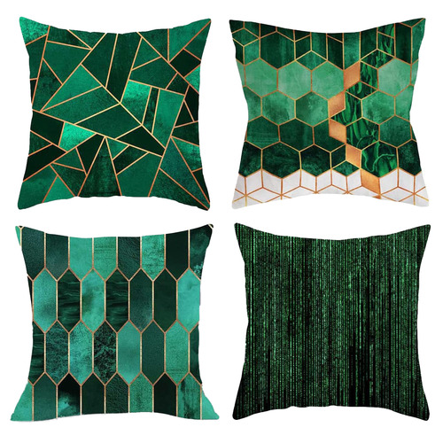 Luxton 4 Piece Green Cushion Cover Set Temple & ster