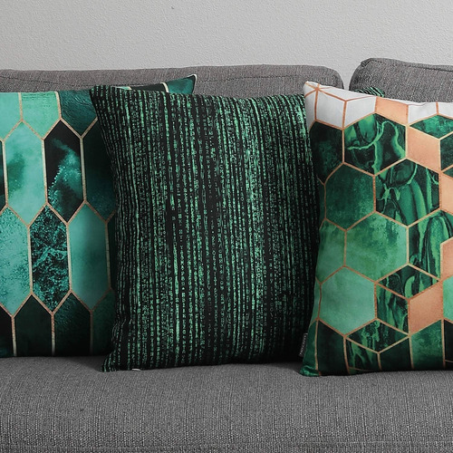 Luxton 4 Piece Green Cushion Cover Set Temple & ster