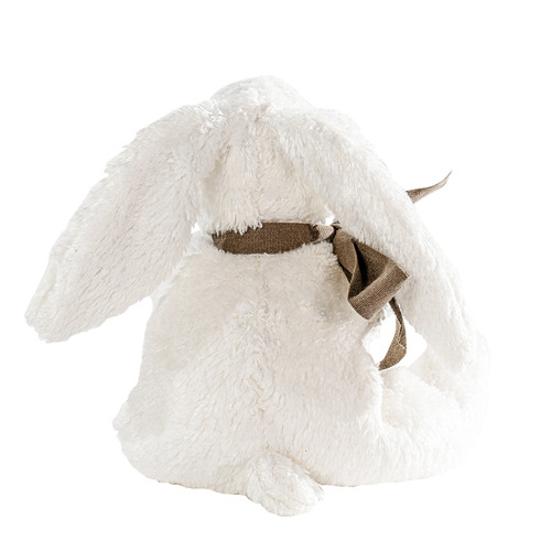 White Fluffy Flopsy Bunny Cotton Bamboo Plush Toy with Gift Box