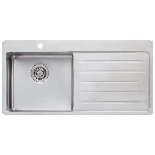 Sonetto Left Hand Topmount Single Sink Bowl with Drainer
