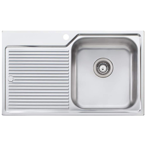 Nu-Petite Right Hand Topmount Single Sink Bowl with Drainer