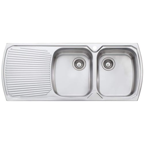 Monet Right Hand Topmount Double Sink Bowl with Drainer