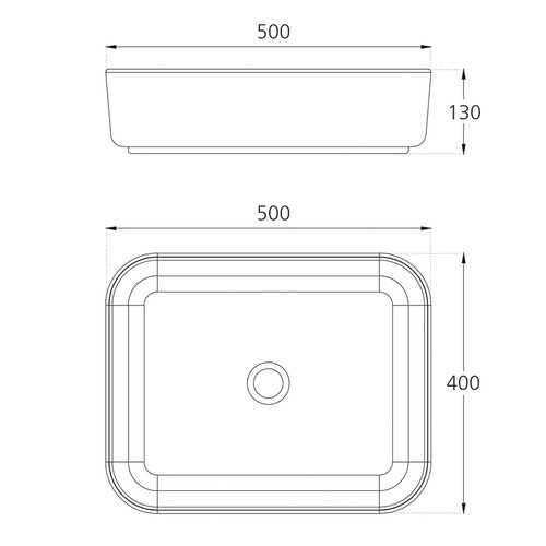 Naples Rectangular Bathroom Basin