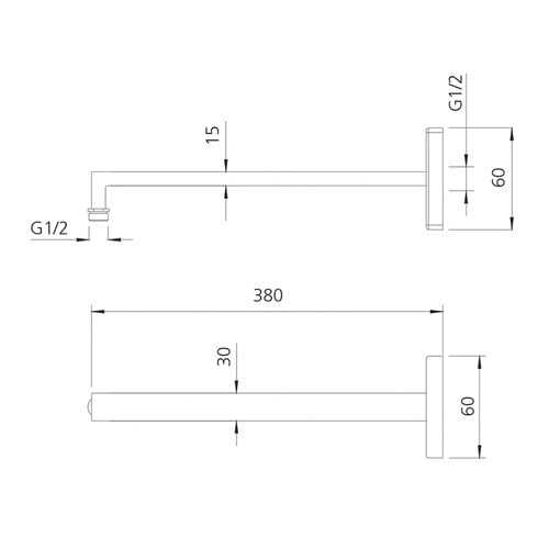 Monaco Wall Mounted Shower Arm