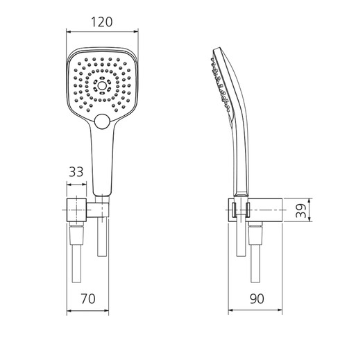 Monaco Hand-Held Shower with Bracket