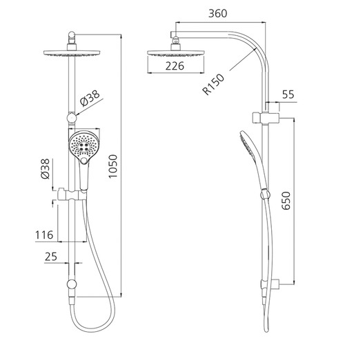 Oliveri Chrome Rome Dual Shower Set | Temple & Webster