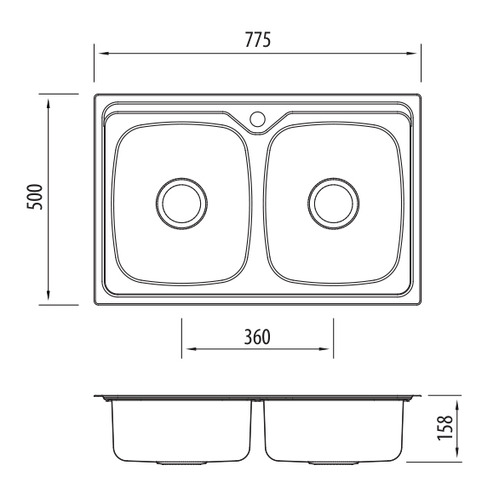 Endeavour Double Universal Kitchen Sink