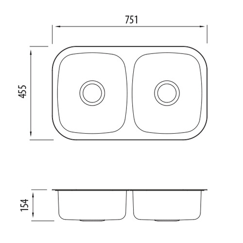 Endeavour Double Undermount Kitchen Sink