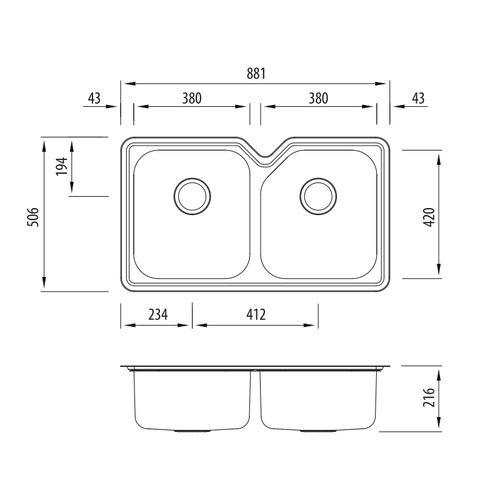 Nu-Petite Main & 5-Side Undermount Kitchen Sink