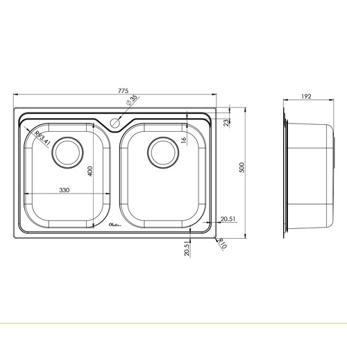 Diaz Double Undermount Kitchen Sink