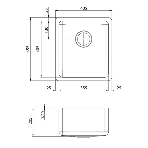 Sonetto Standard Undermount Laundry Sink