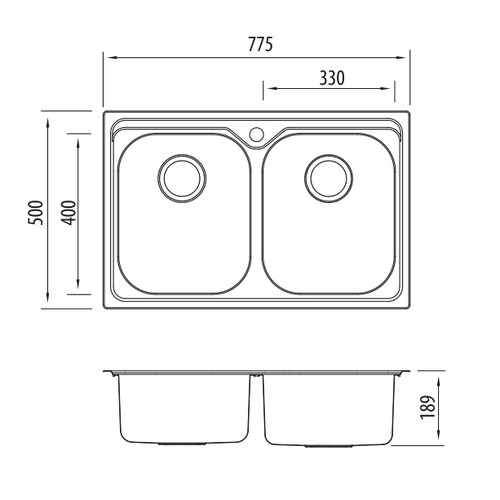 Diaz Double Universal Kitchen Sink
