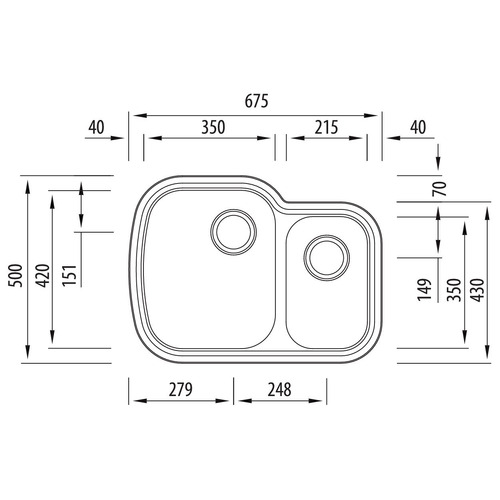 Monet Left Hand 1.5 Undermount Kitchen Sink