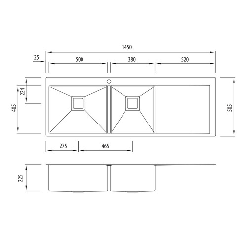 Professional Series Left Hand 1.75 Topmount Kitchen Sink with Drainboard