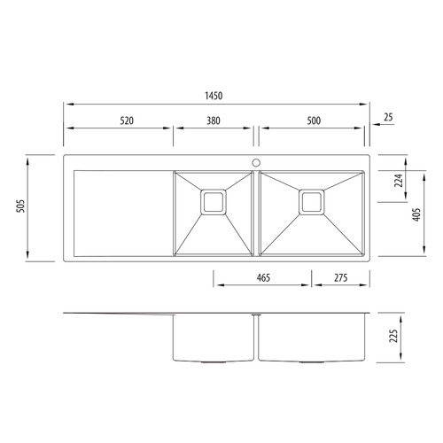 Professional Series Right Hand 1.75 Topmount Kitchen Sink with Drainboard