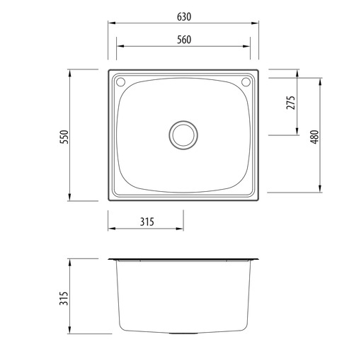 70L Laundry Tub with Rinse Bypass